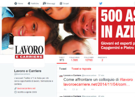 lavoro e carriere twitter